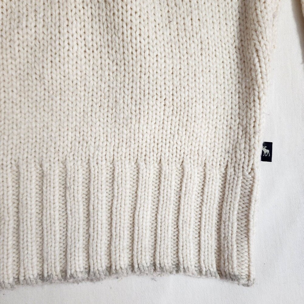 Abercrombie&Fitch Womens WinterWhite&Gray Lambswool Blend Snowflake Sweater - Picture 8 of 10